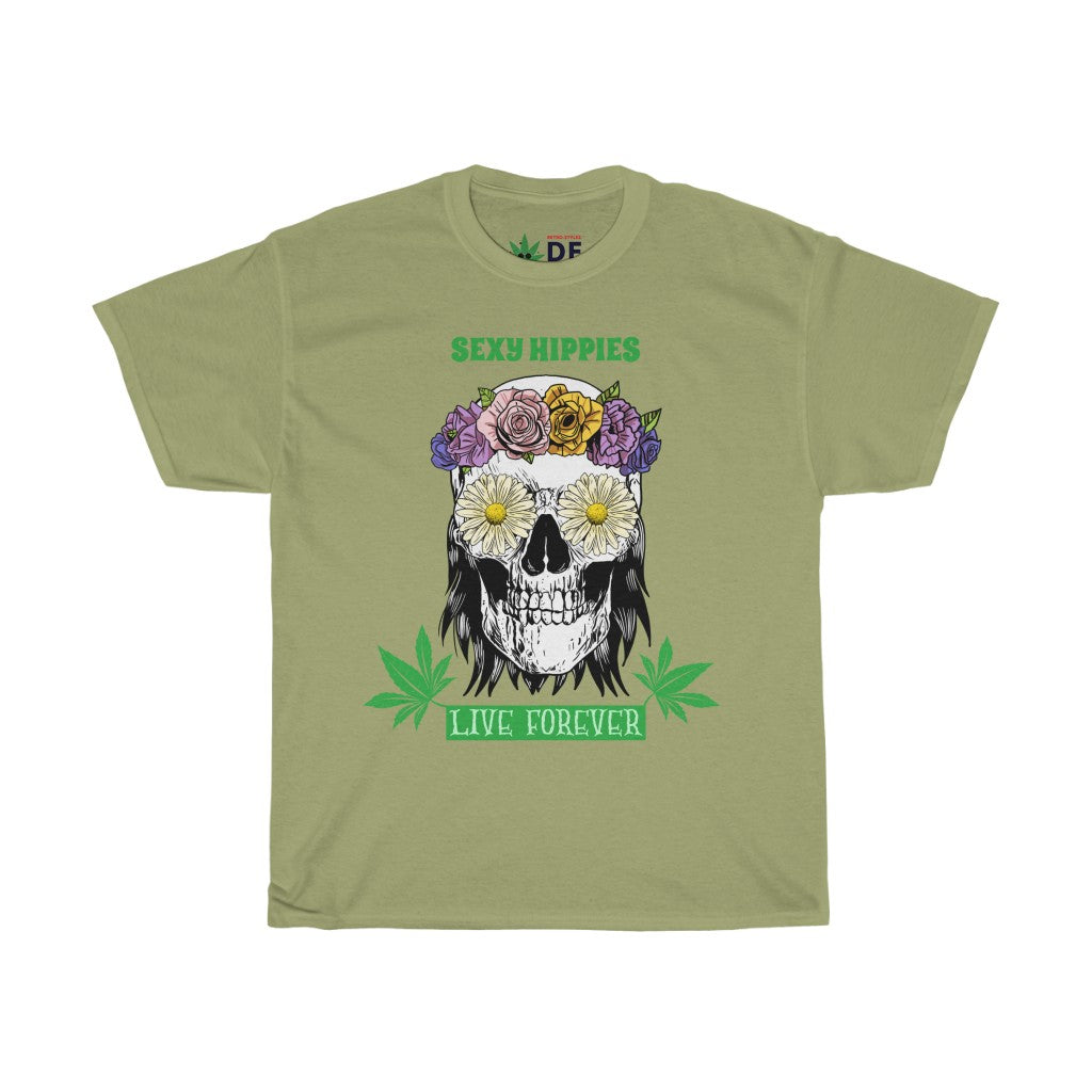 Sexy Hippies Live Forever - Hippie Skull