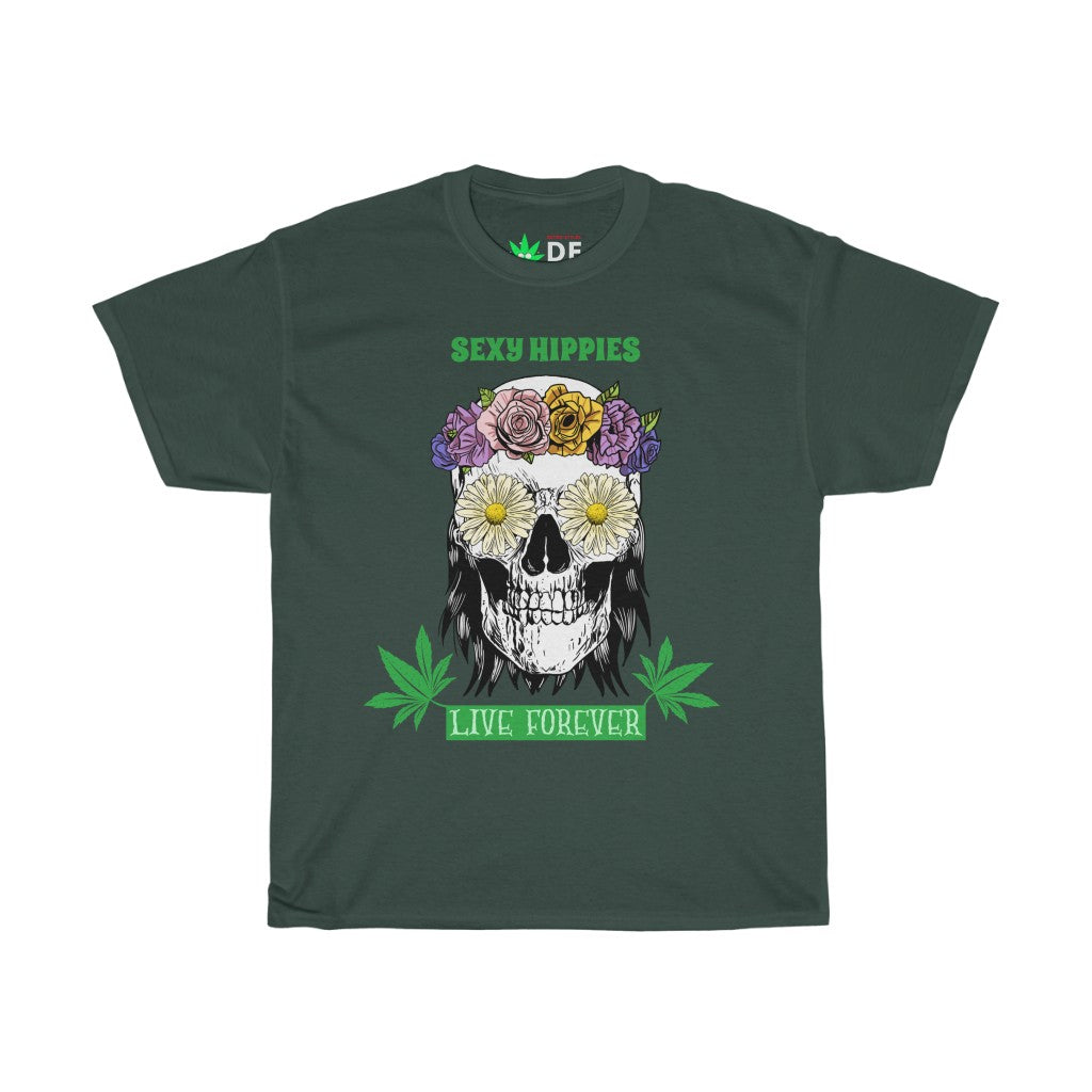 Sexy Hippies Live Forever - Hippie Skull