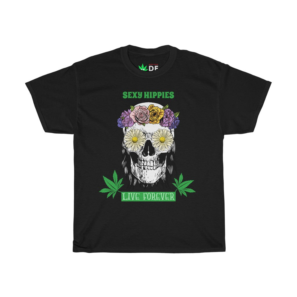 Sexy Hippies Live Forever - Hippie Skull